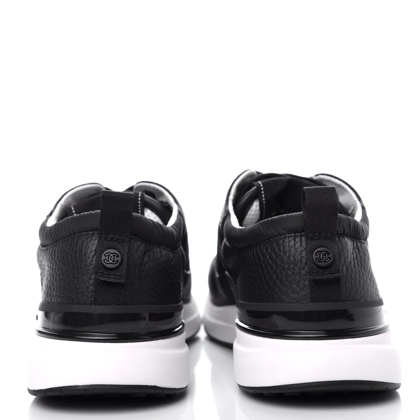 Calfskin Mesh Lycra Suede Womens Logo Sneakers 40.5 Black
