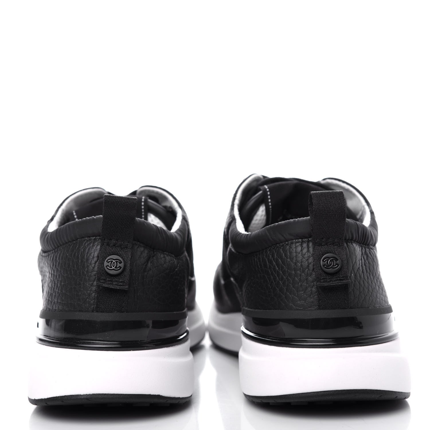 Chanel Calfskin Mesh Lycra Suede Womens Logo Sneakers 40.5 Black 7 of 13