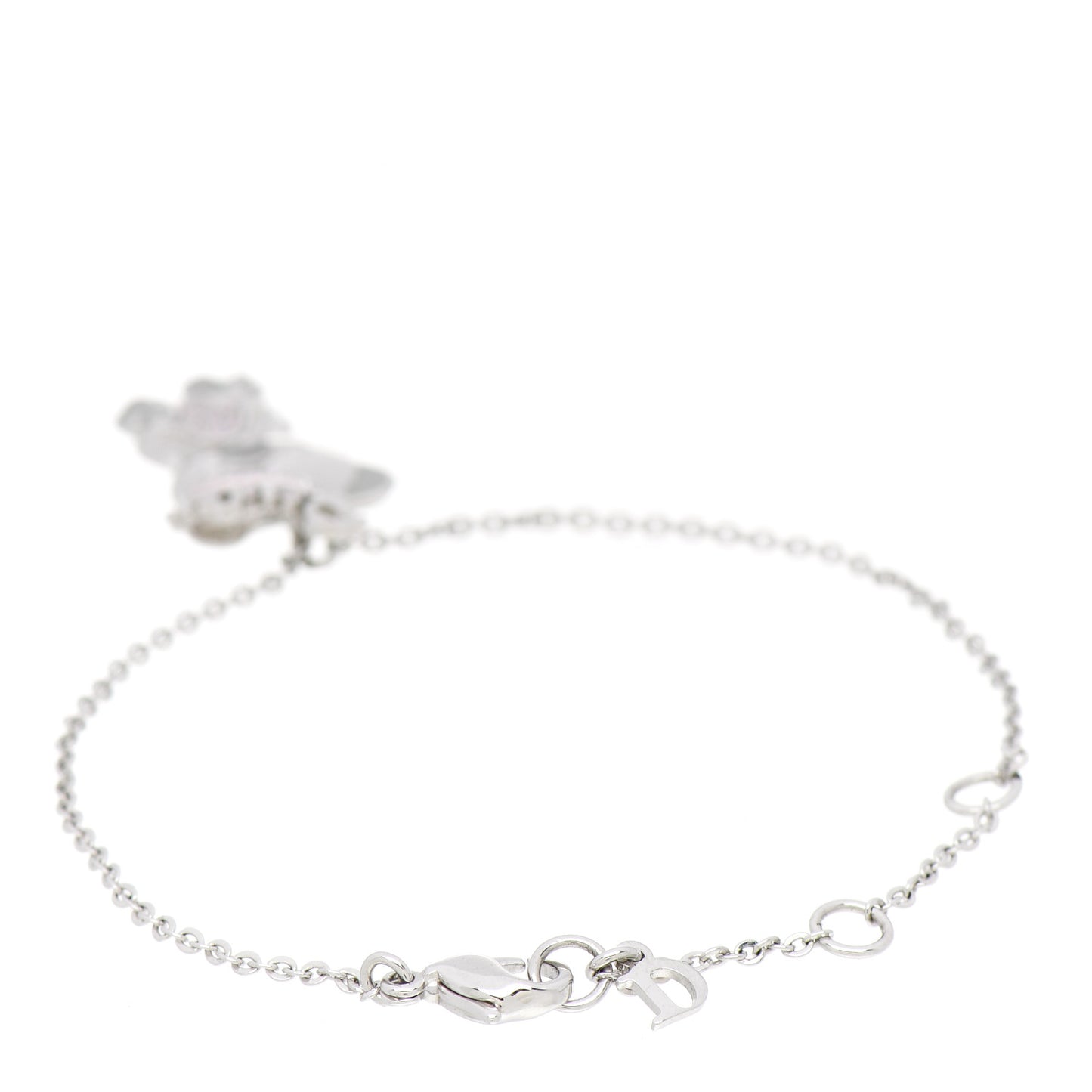Crystal Bear Bracelet Silver Pink