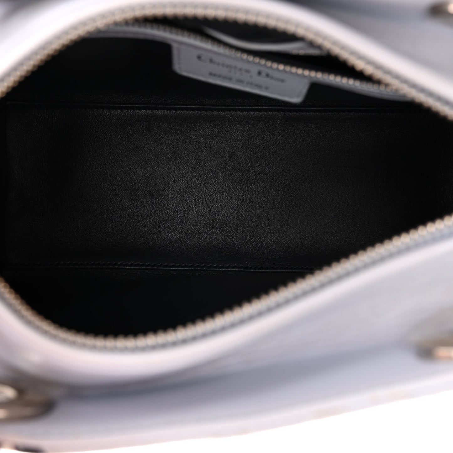 Lambskin Cannage Floral Printed Medium Lady Dior Light Blue