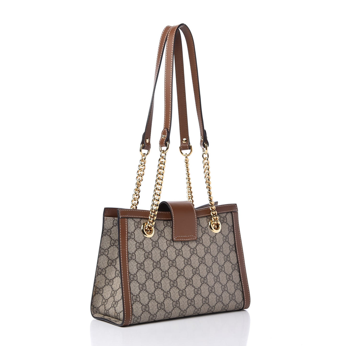 GG Supreme Monogram Calfskin Small Padlock Tote Beige Ebony Tuscany