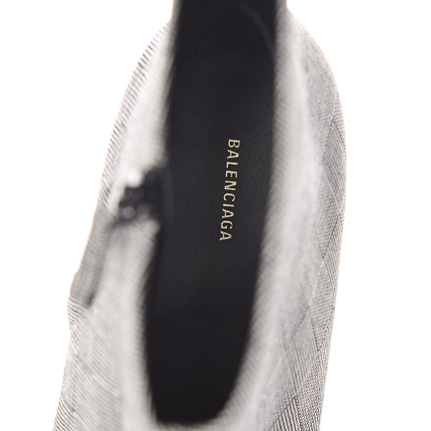 Wool Checked Knife Pointy Toe Boots 39