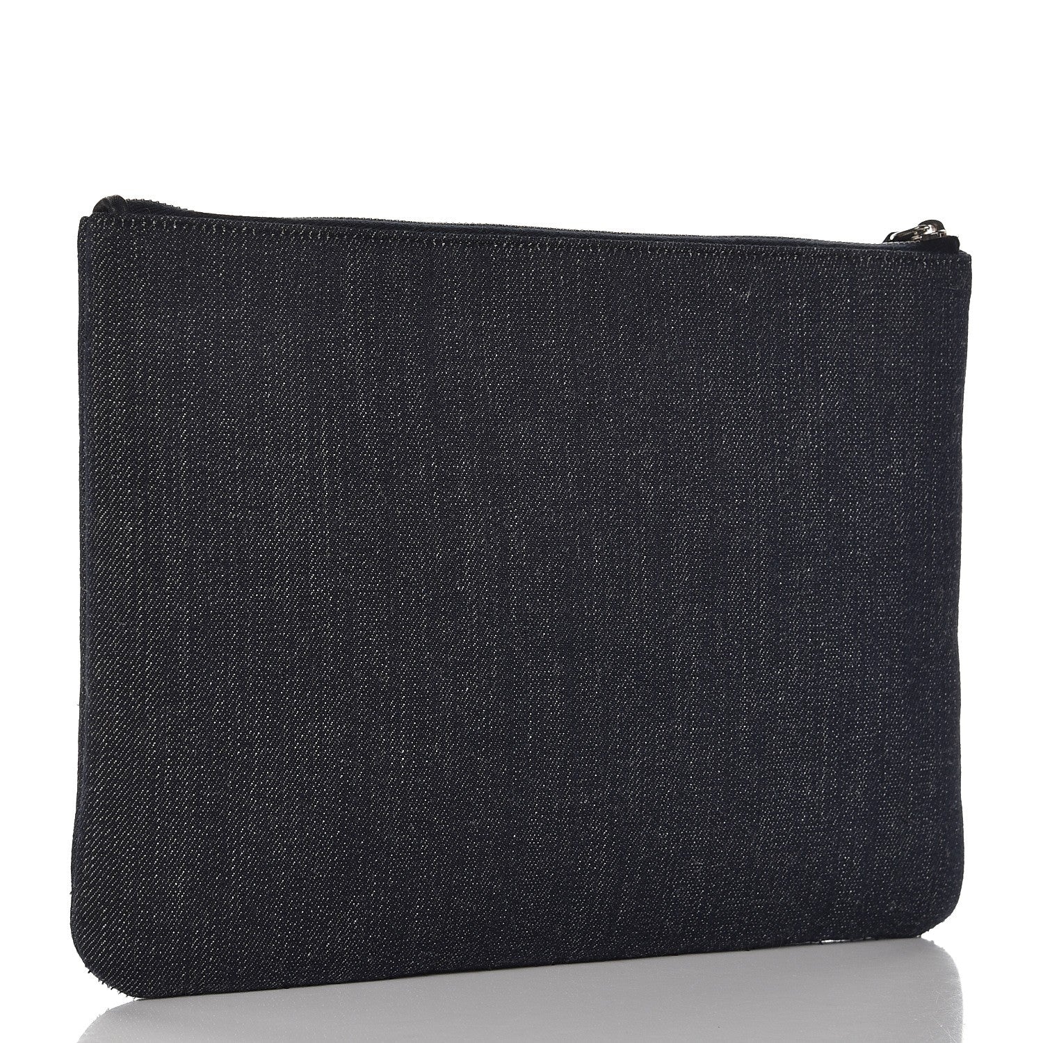 Chanel Denim Large Deauville Pouch Dark Blue 3 of 7