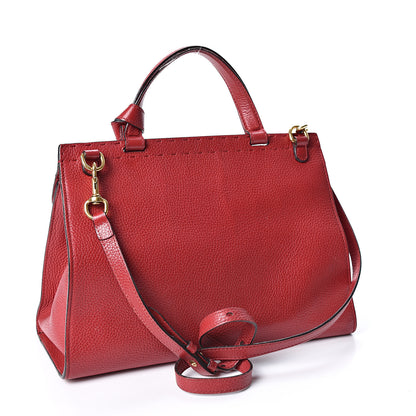 Gucci Calfskin Small GG Marmont Top Handle Bag Vulcanic Red 2 of 10