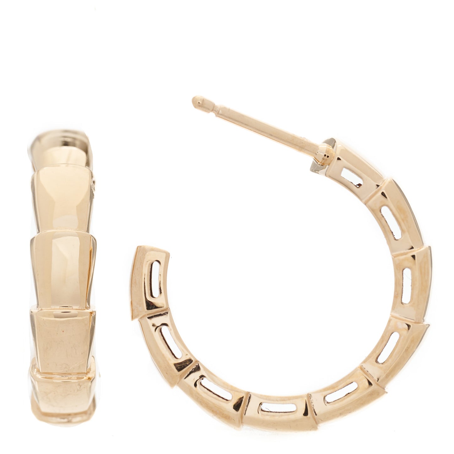 18K Rose Gold Viper Hoop Earrings