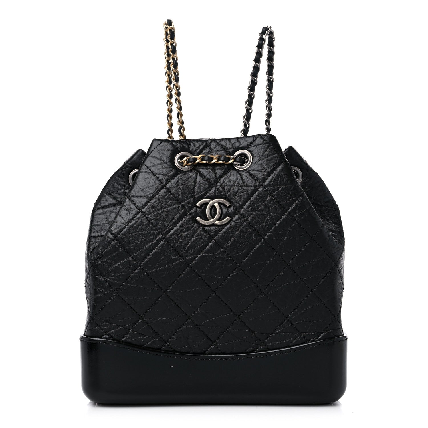 Chanel Aged Calfskin Quilted Small Gabrielle Backpack Black 1 of 11