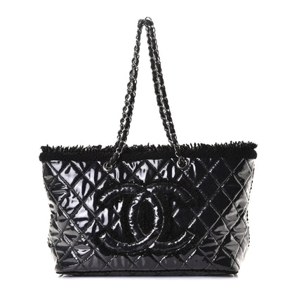Chanel Vinyl Quilted Funny Tweed Tote Black 1 of 6