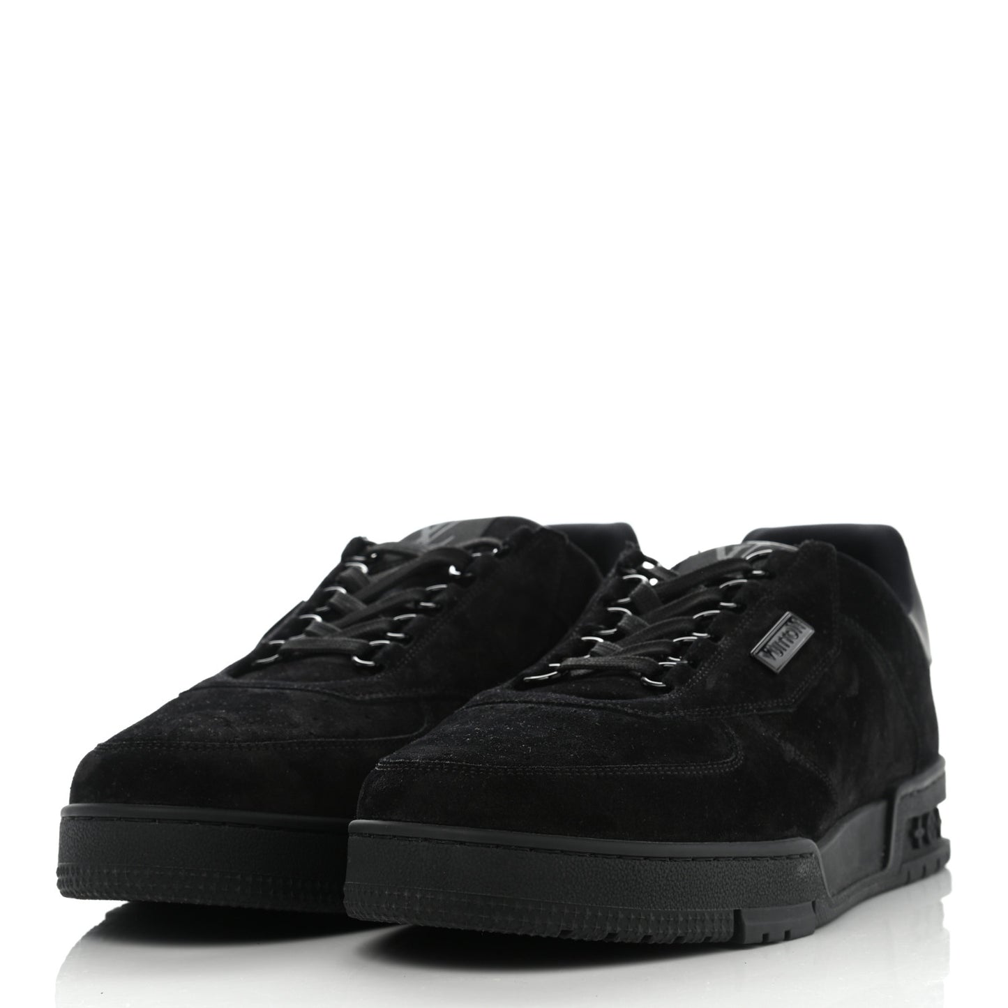 Suede Mens LV Trainer Sneakers 10 Black