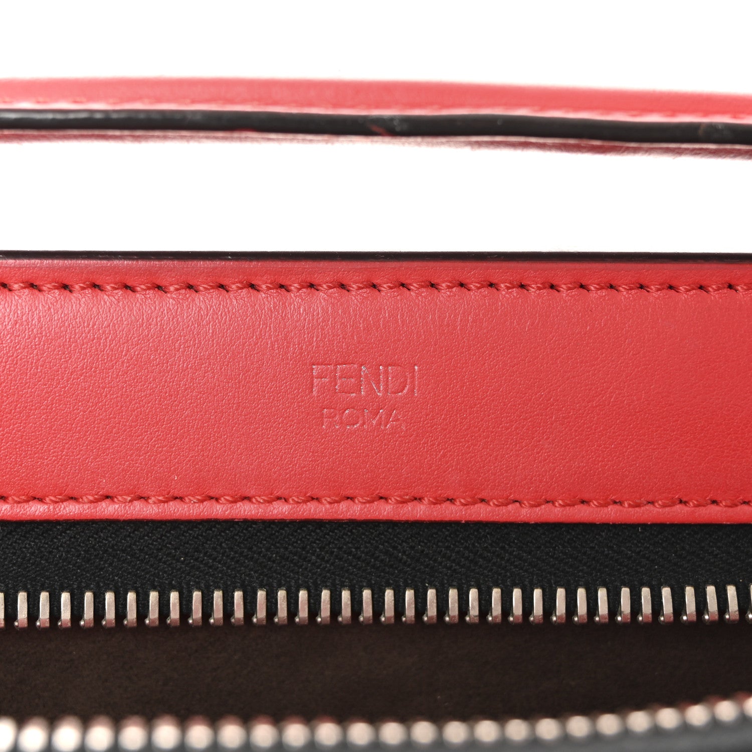 Fendi Vitello Baltico Dolce Shiny Nappa Lace Up DotCom Satchel Red 7 of 10