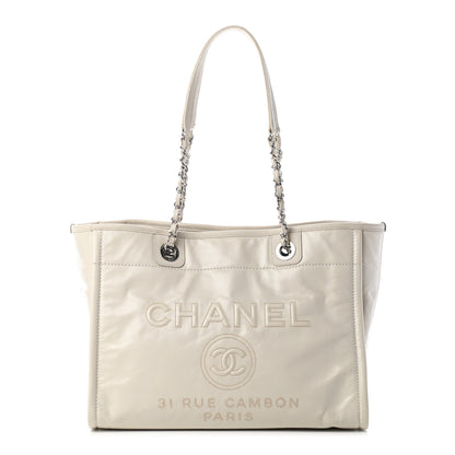 Chanel Glazed Calfskin Small Deauville Tote Ecru 1 of 9