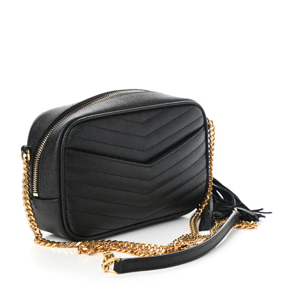 Saint Laurent Grain De Poudre Matelasse Monogram Mini Lou Camera Bag Black 3 of 8