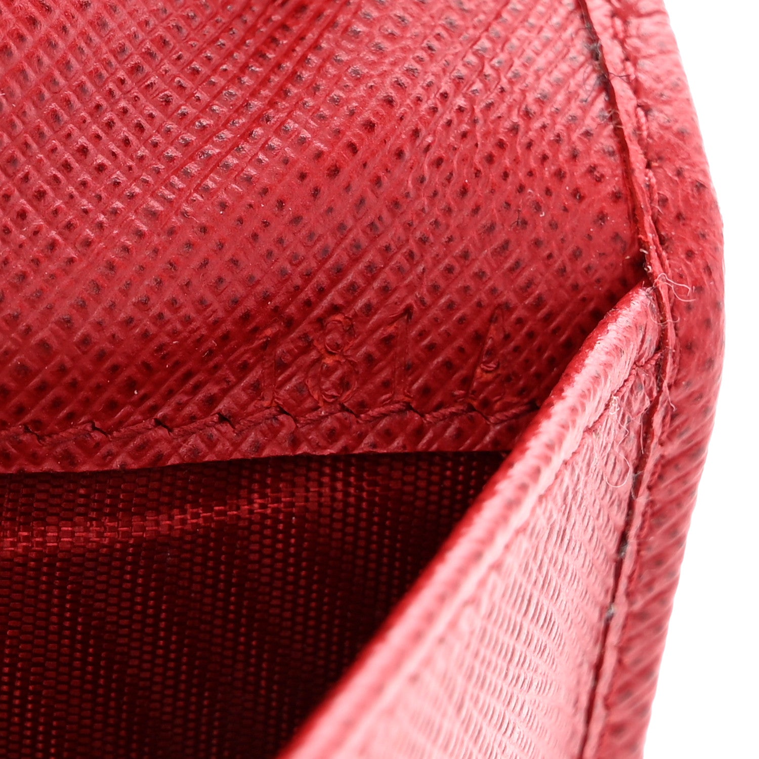 Prada Saffiano Metal Medium Wallet Rosso 7 of 9