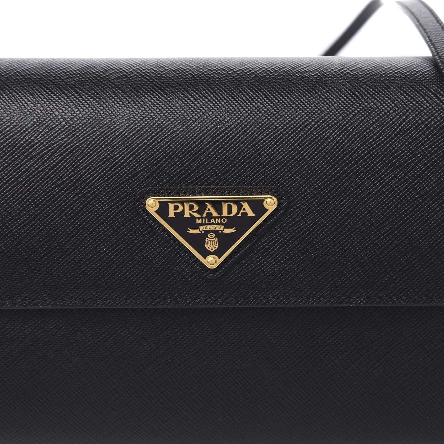 Saffiano Wallet With Shoulder Strap Black