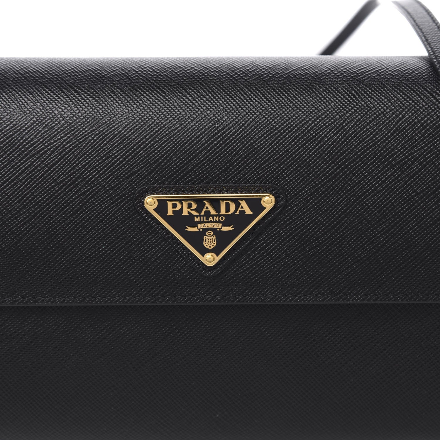 Prada Saffiano Wallet With Shoulder Strap Black 10 of 11