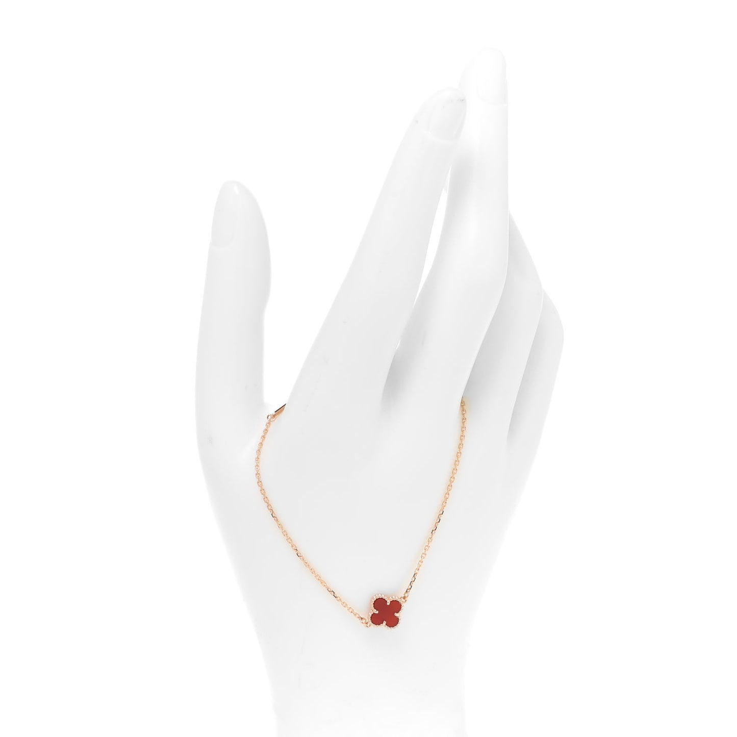 18K Rose Gold Carnelian Sweet Alhambra Bracelet