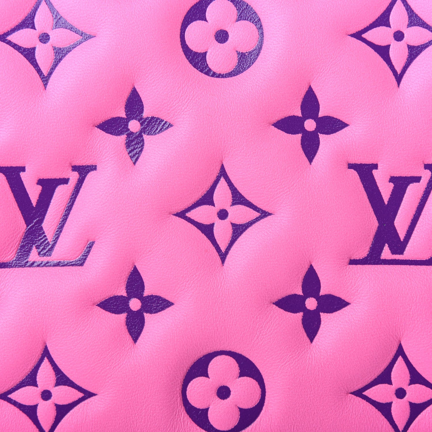 Louis Vuitton Lambskin Embossed Monogram Vuittamins Pochette Coussin Rose Violet 9 of 12