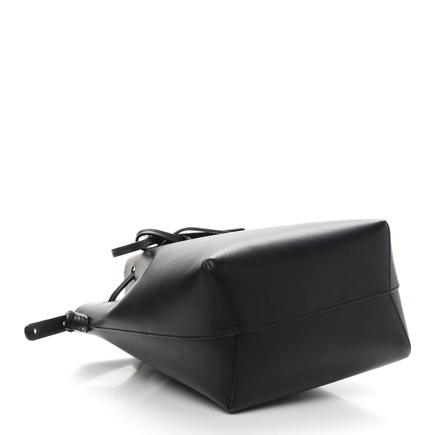 Vegetable Tanned Calfskin Mini Bucket Bag Black Flamma