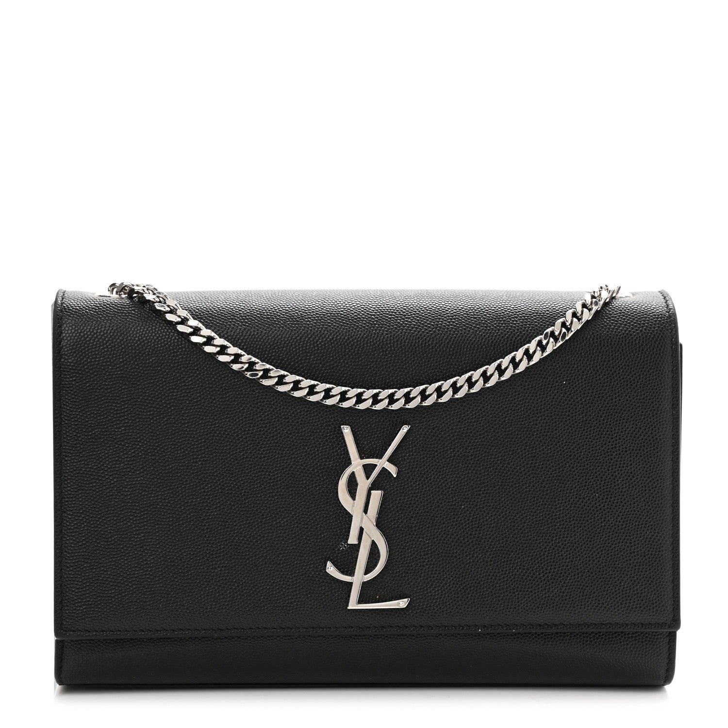 Saint Laurent Grain De Poudre Medium Classic Monogram Kate Satchel Black 1 of 11