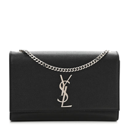 Saint Laurent Grain De Poudre Medium Classic Monogram Kate Satchel Black 1 of 11