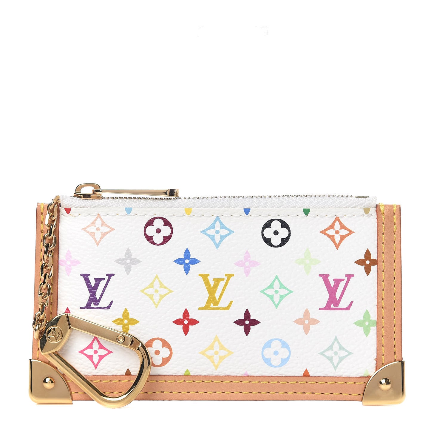 Monogram Multicolor Key Pouch White