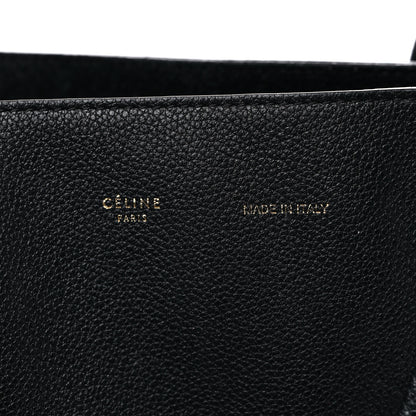 Celine Soft Grained Calfskin Small Belt Cabas Phantom Black 6 of 13