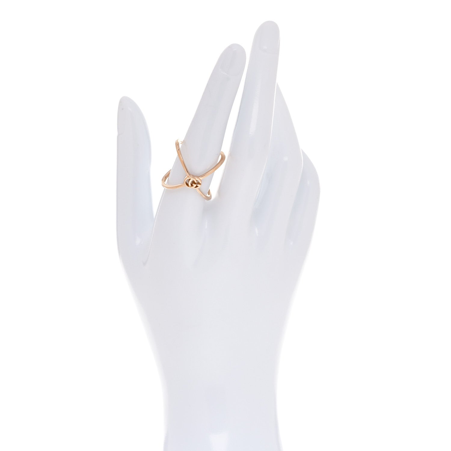 Gucci 18K Rose Gold GG Running Crisscross Ring 53 6.5 2 of 6