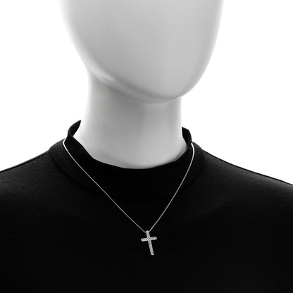 David Yurman Sterling Silver Diamond 15mm Pave Cable Cross Pendant Necklace 2 of 4