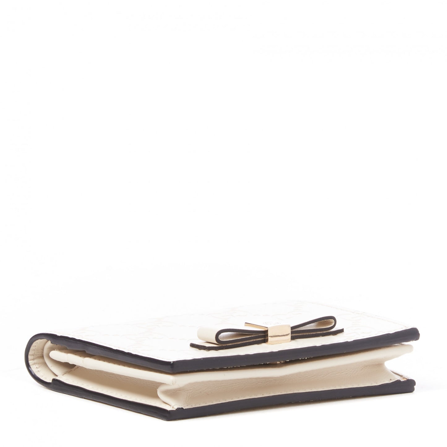 Guccissima Signature Bowy Card Case Wallet White