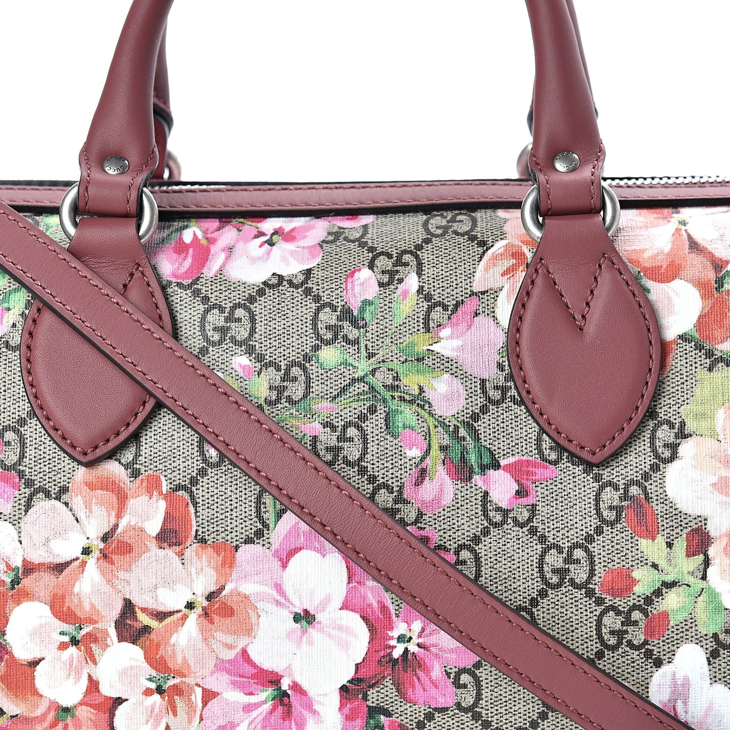GG Supreme Monogram Blooms Small Boston Beige Multicolor Dry Rose