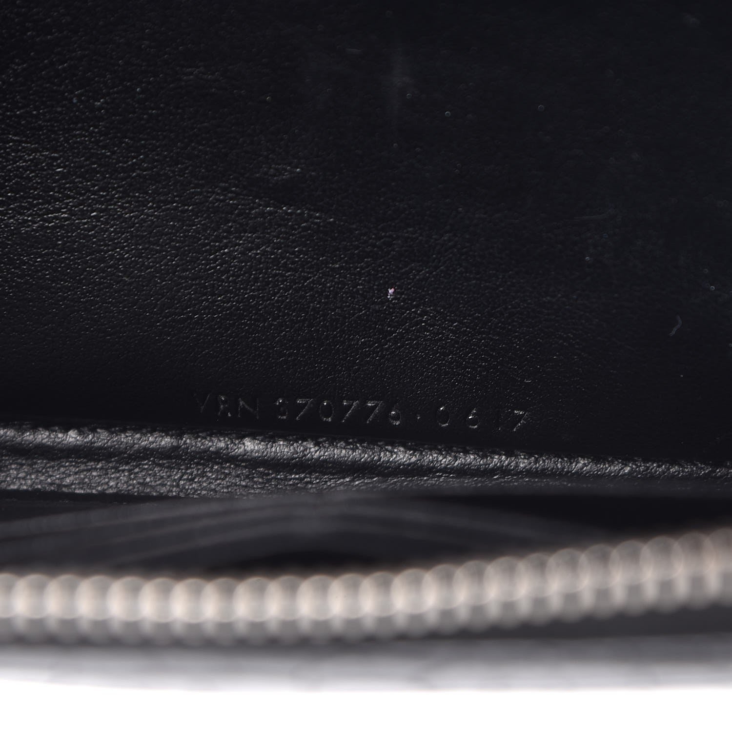 Saint Laurent Calfskin Crocodile Embossed Monogram Zip Around Wallet Black 7 of 8