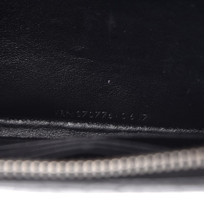 Saint Laurent Calfskin Crocodile Embossed Monogram Zip Around Wallet Black 7 of 8