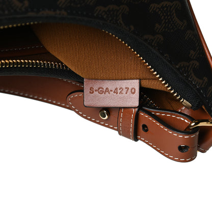 Celine Triomphe Canvas Calfskin Ava Shoulder Bag Tan 13 of 21