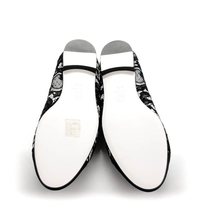Chanel Lace Grosgrain Cap Toe CC Ballerina Flats 40.5 Black 5 of 8