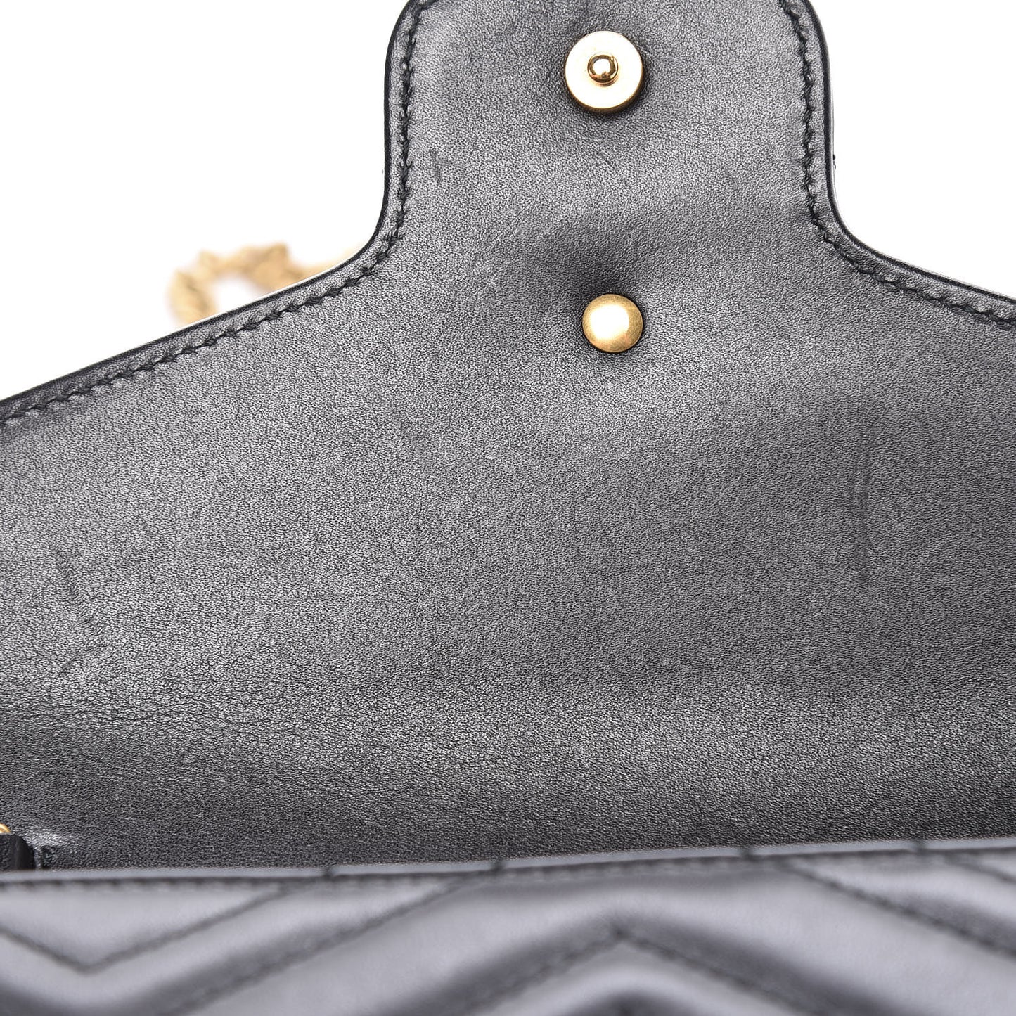 Calfskin Matelasse GG Marmont Chain Wallet Black