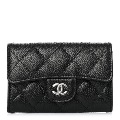 Chanel Caviar Quilted Flap Card Holder Wallet Black 1 of 8