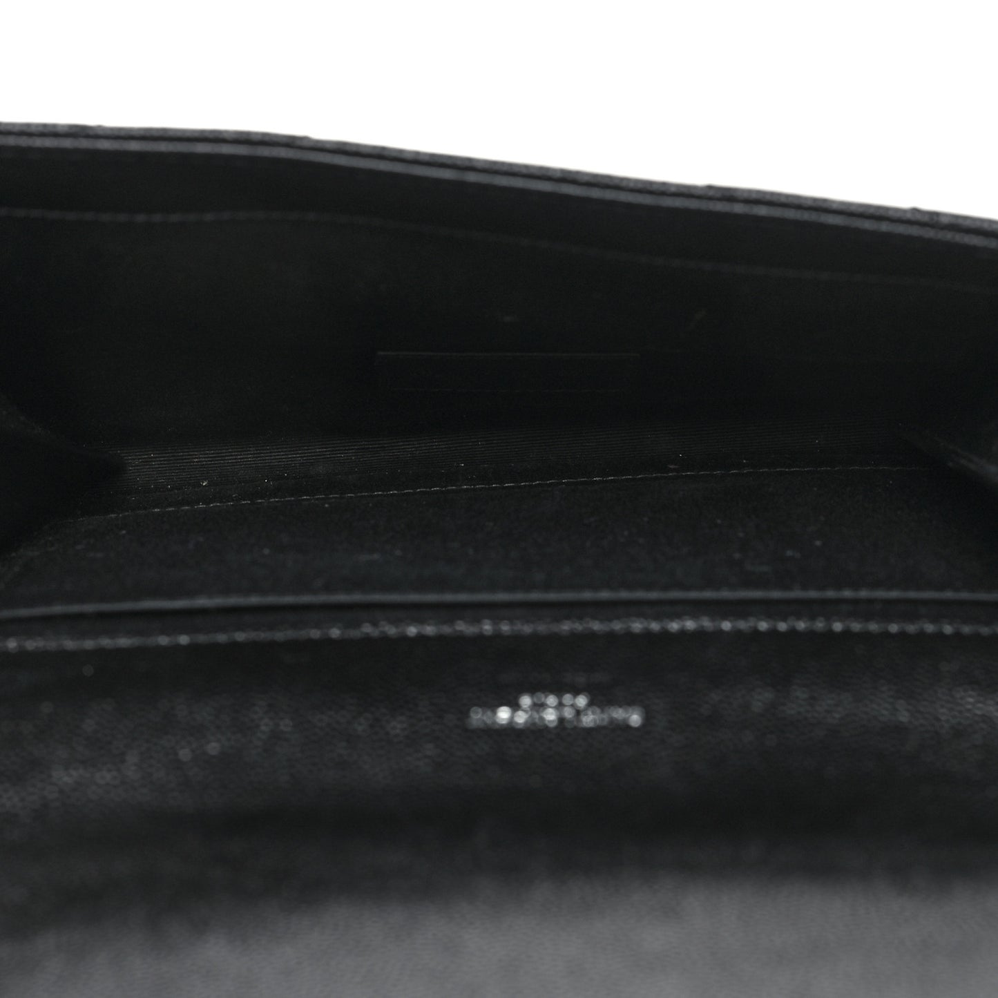Grain De Poudre Matelasse Chevron Monogram Envelope Clutch Black