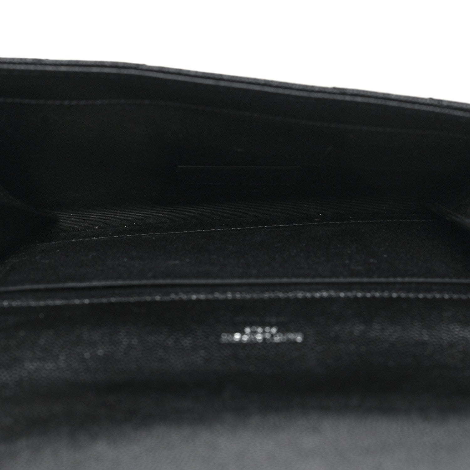 Saint Laurent Grain De Poudre Matelasse Chevron Monogram Envelope Clutch Black 5 of 12