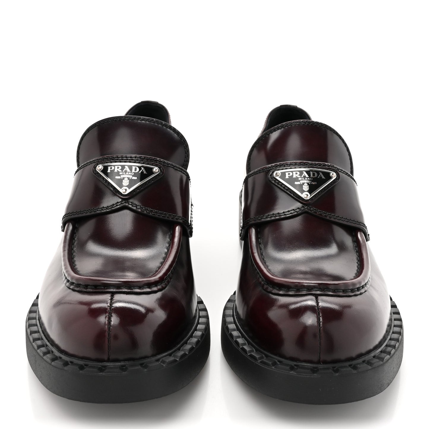 Spazzolato Metal Triangle Logo 50mm Loafers 39.5 Cordovan