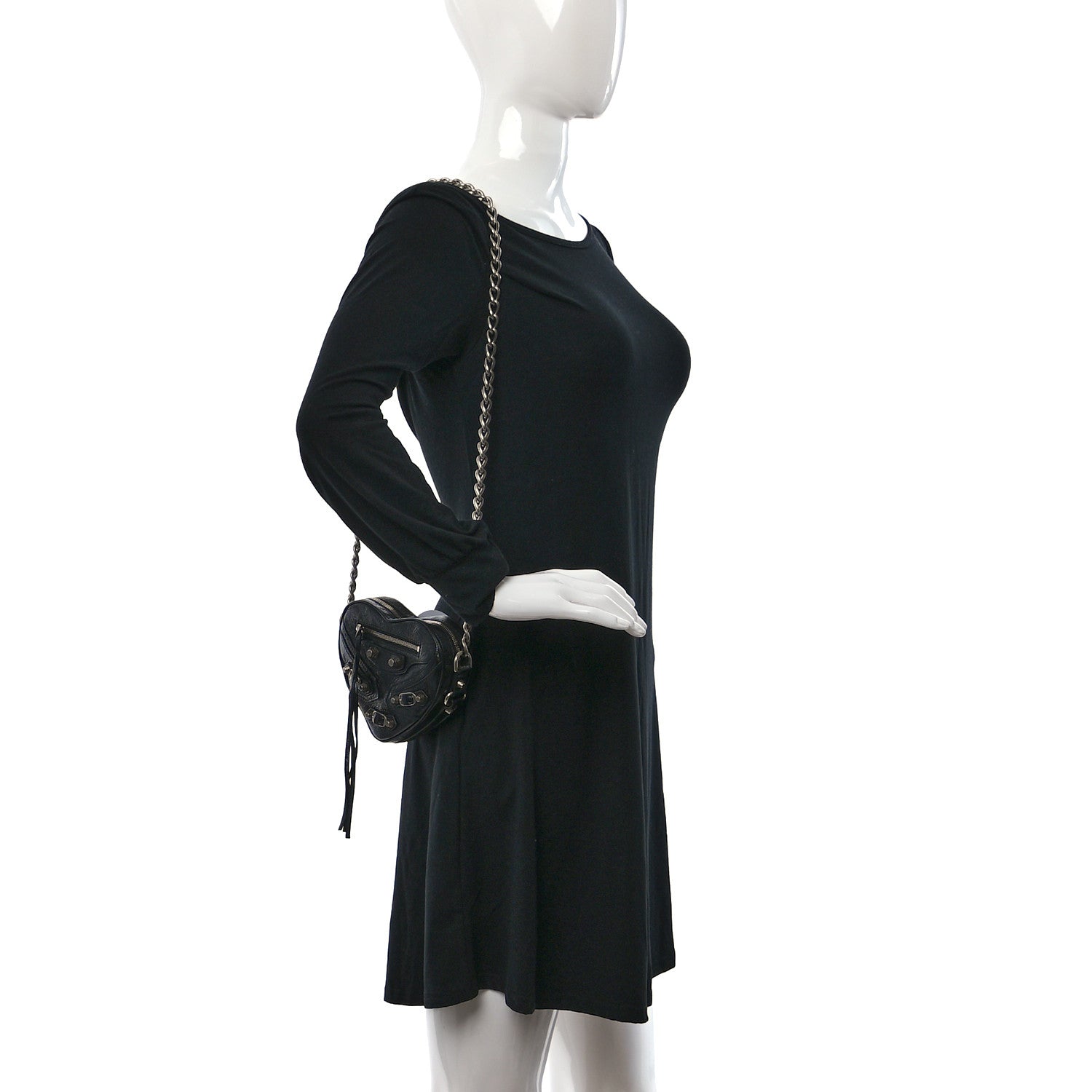 Balenciaga Agneau Arena Mini Le Cagole Heart Bag Black 2 of 7