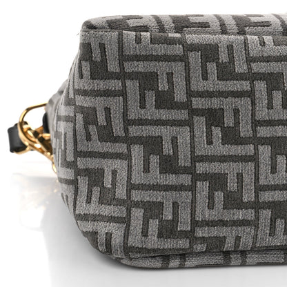 Fendi Chenille Vitello Seta Plexiglass FF Fendi O'Lock Zipper Anthracite Asfalto 7 of 8