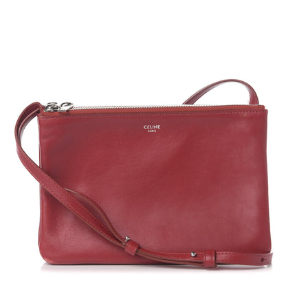 Celine Lambskin Small Trio Crossbody Bag Red 1 of 13