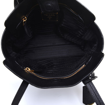 Prada Vitello Daino Shopping Tote Black 8 of 17