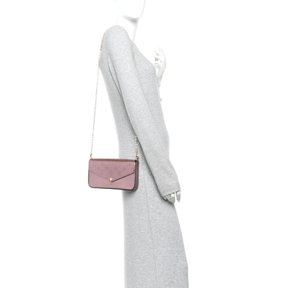 Louis Vuitton Vernis Pochette Felicie Chain Wallet Metallic Pale Pink 2 of 12
