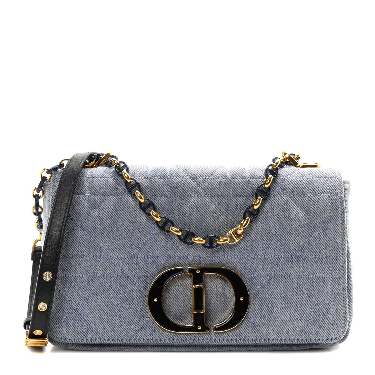 Denim Macrocannage Medium Caro Bag Blue