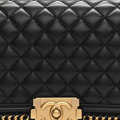 Chanel Lambskin Quilted Medium Top Handle Boy Flap Black 8 of 12