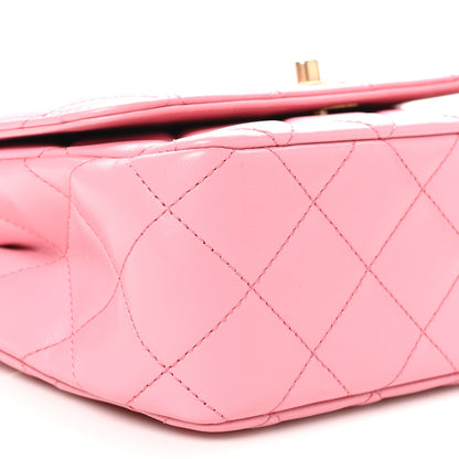 Chanel Lambskin Metal Quilted Twist Top Handle Flap With Chain Light Pink 9 of 10