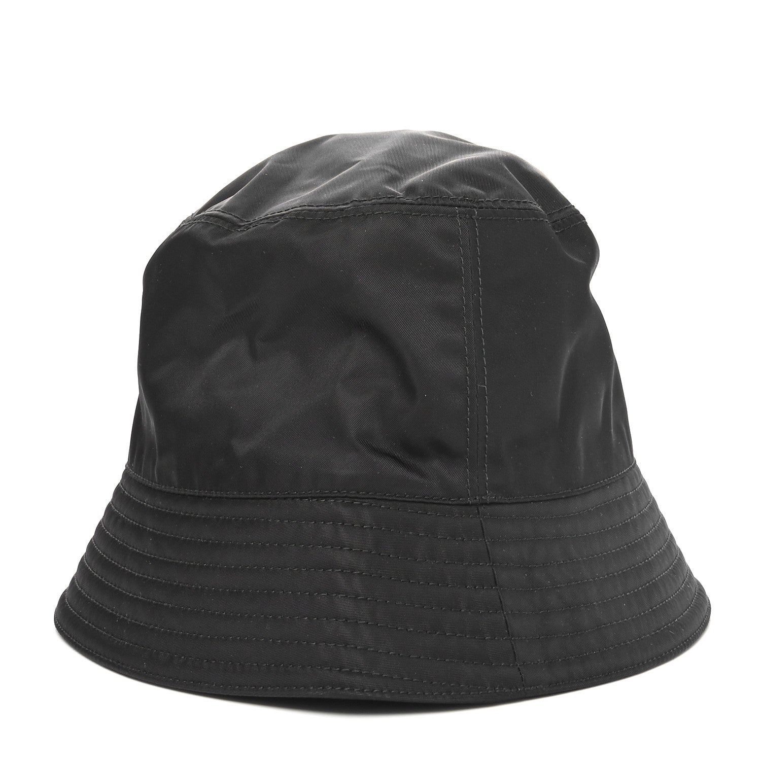 Prada Re-Nylon Metal Triangle Logo Womens Bucket Hat M Black 5 of 10