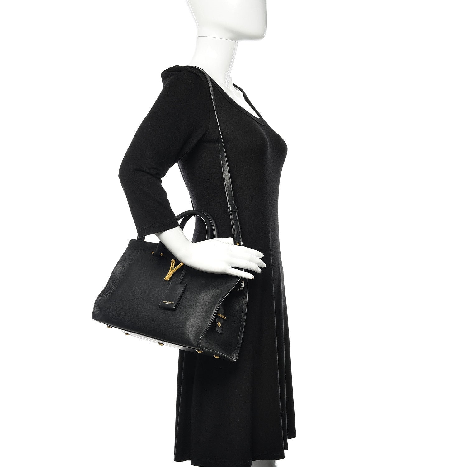 Saint Laurent Calfskin Small Classic Y Cabas Black 2 of 10