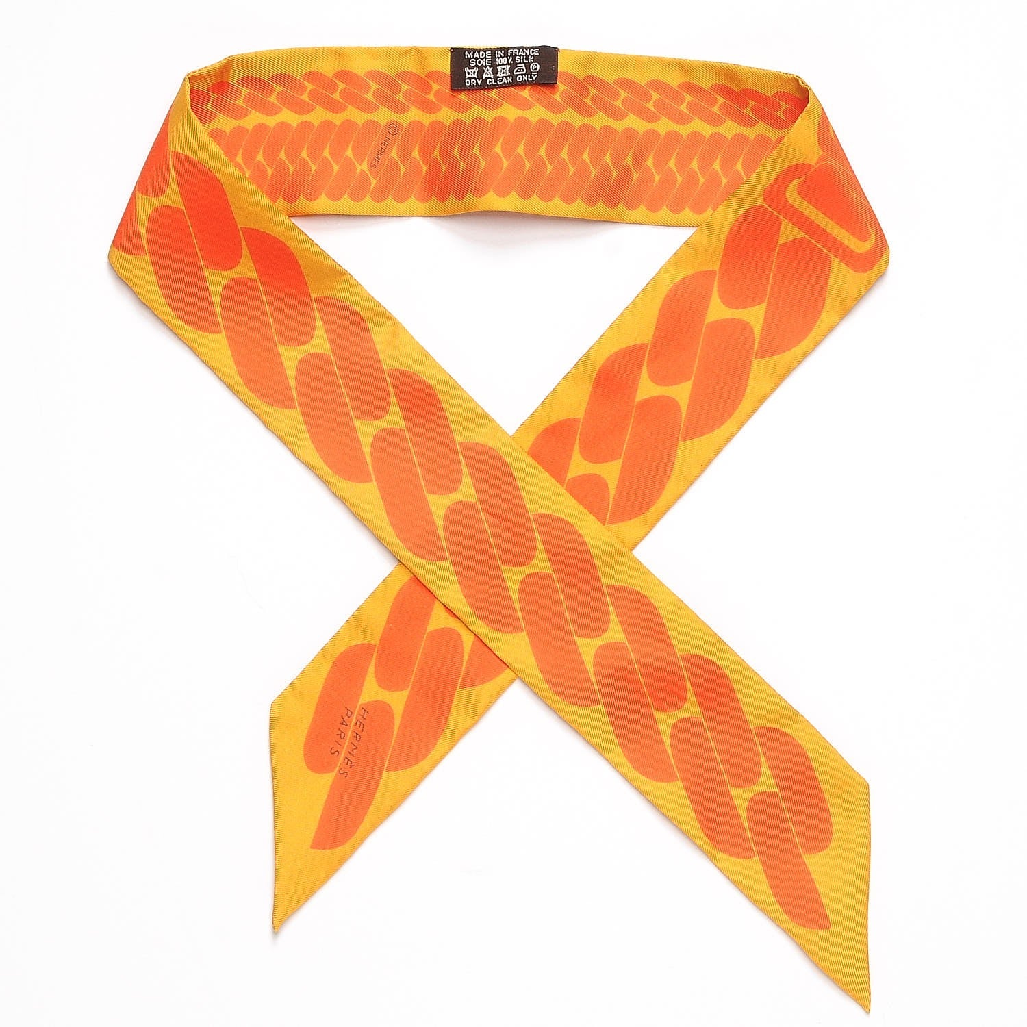 Hermes Silk Clic C'est Noue Twilly Jaune d'Or Orange 1 of 4