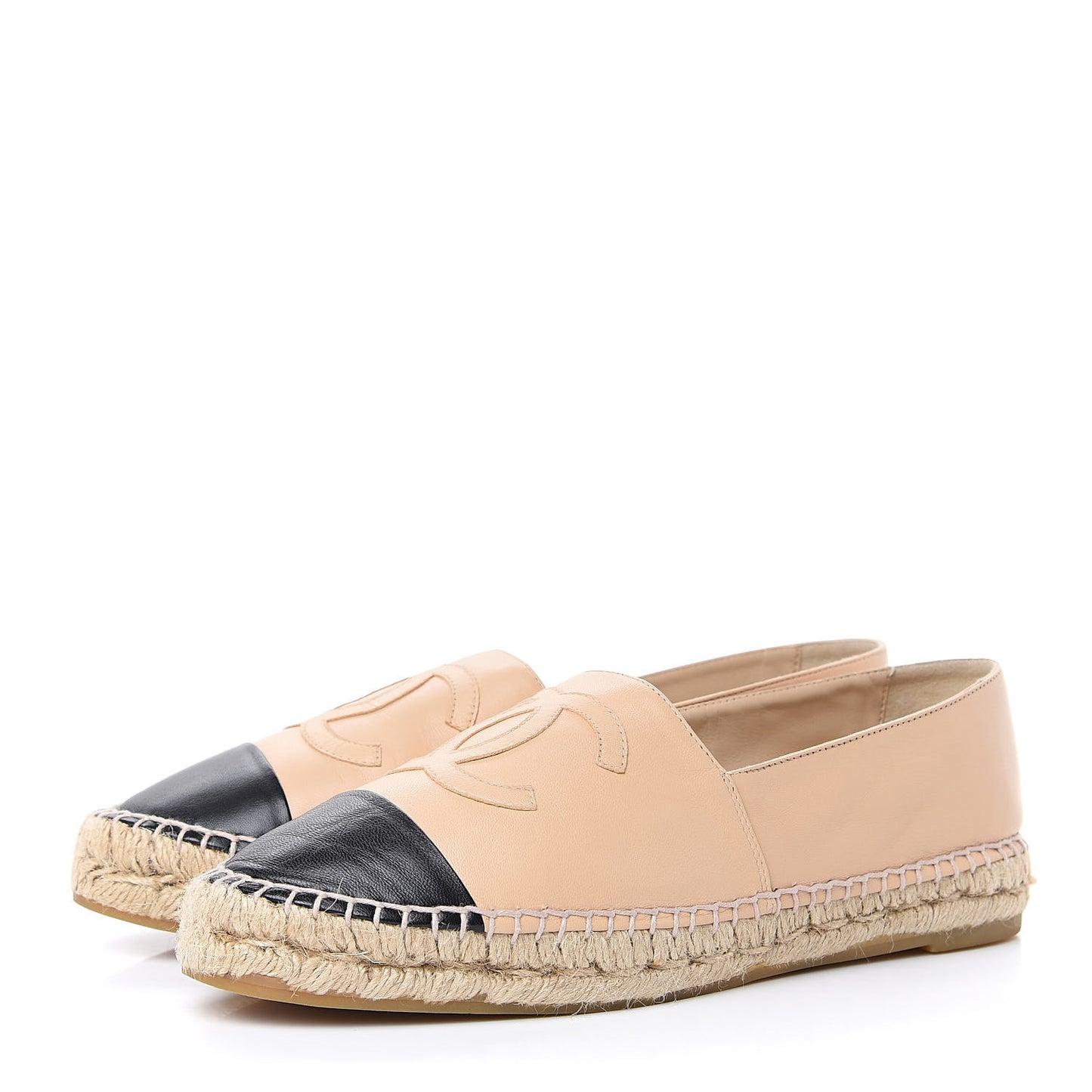 Lambskin CC Espadrilles 41 Beige Black